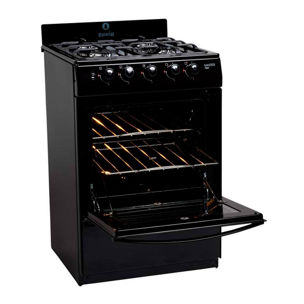 Cocina Multigas 56Cm Escorial Master Style Negra